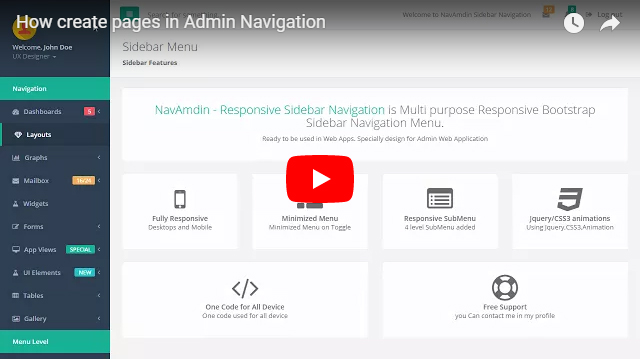 NavAmdin - Responsive Sidebar Navigation - 2