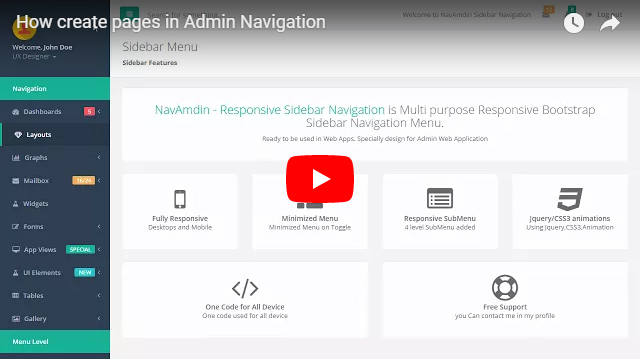 NavAmdin - Responsive Sidebar Navigation - 1